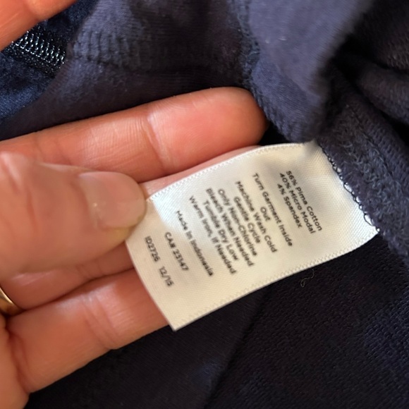 Talbots light weight navy blue full zip up hooded jacket Sz-SP  O17 - Picture 8 of 10